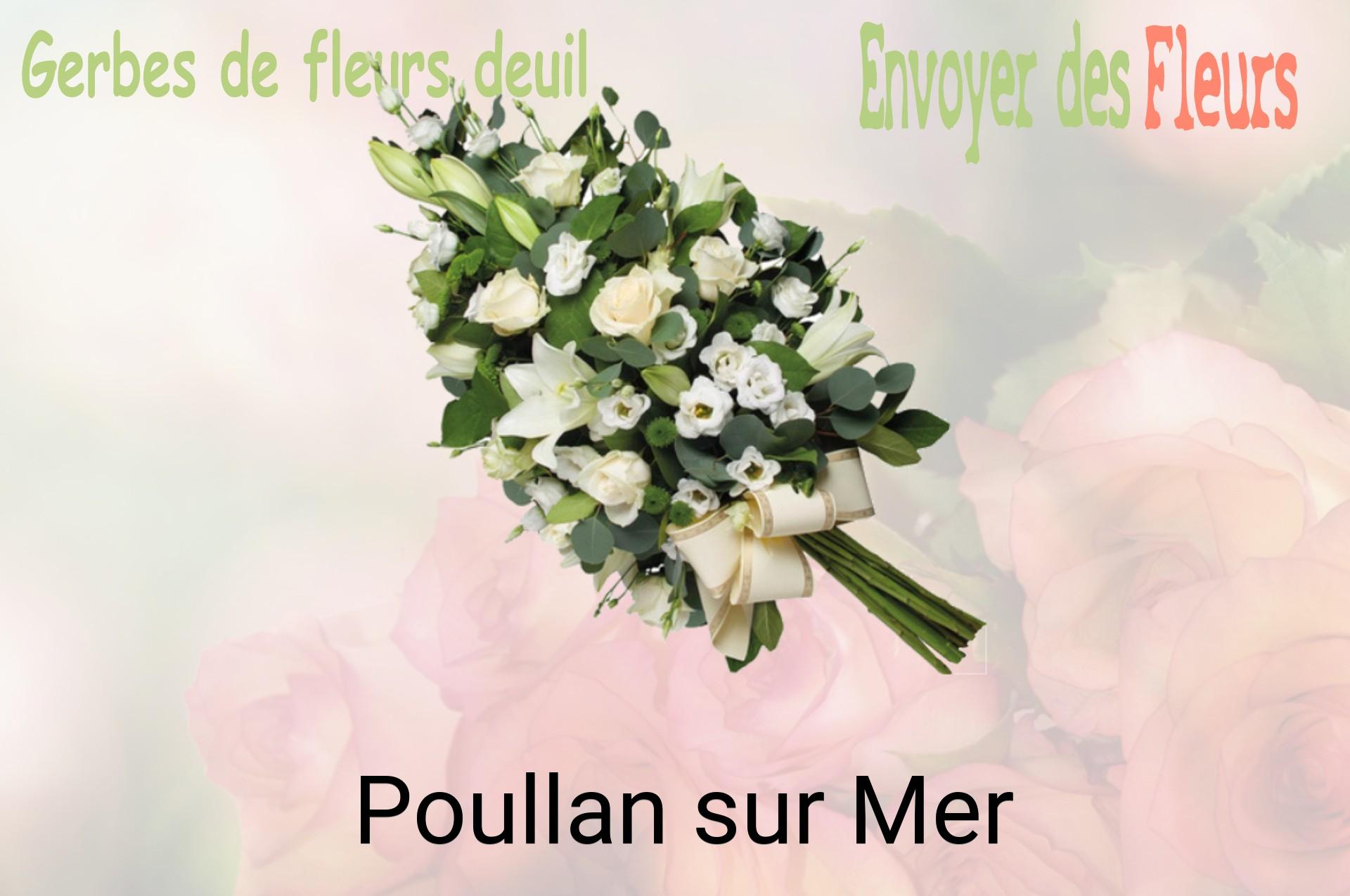 Gerbe de fleurs de deuil livrée à Poullan-sur-Mer
